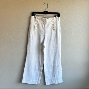 J. Crew Linen White Pants Nautical Style